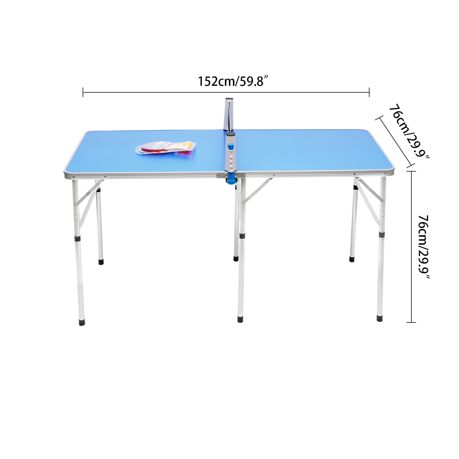 Portable Table Tennis Table Foldable PingPong Table with Net 2 PingPong Paddles Mid-Size Table Tennis Game Set forIndoor/Outdoor