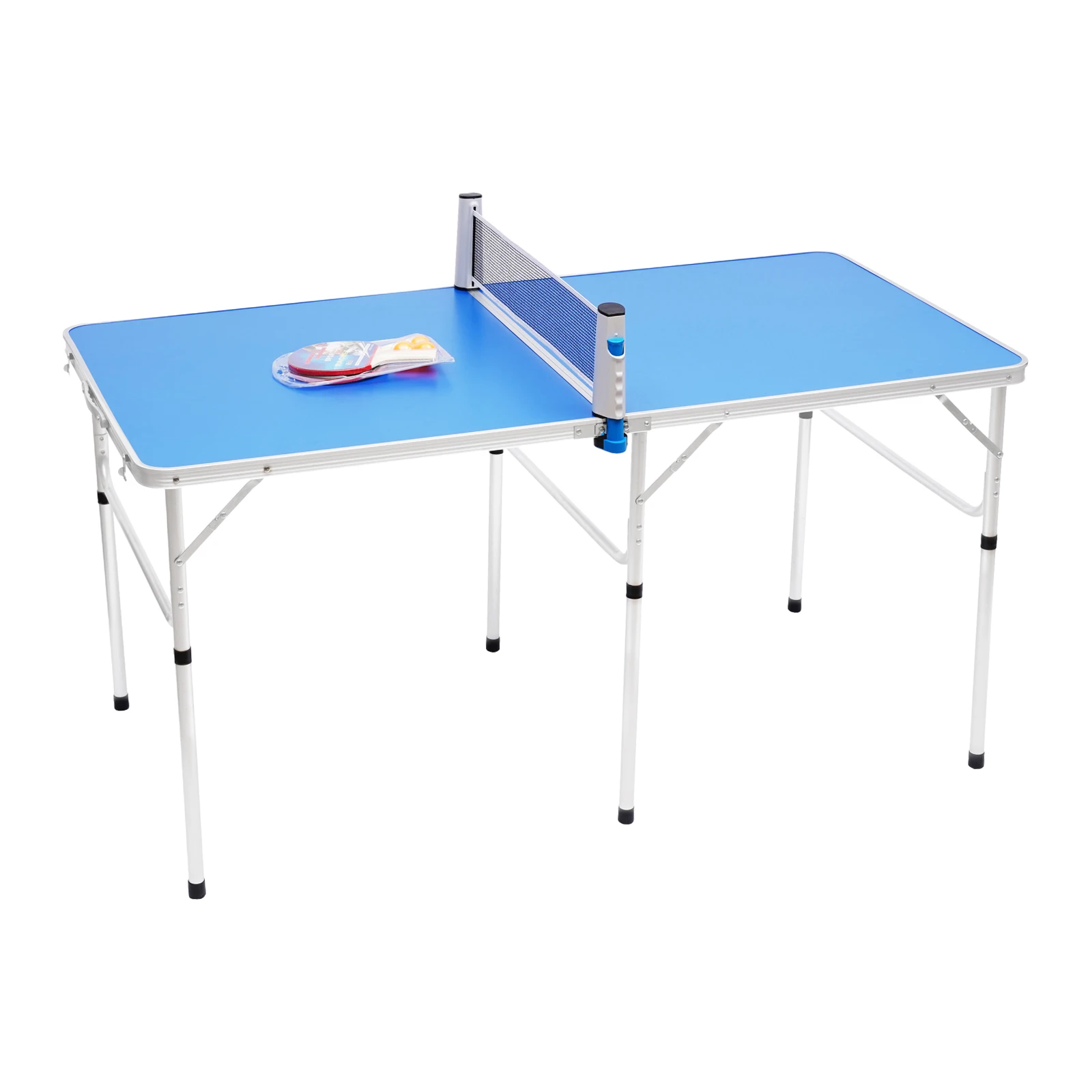 Portable Table Tennis Table Foldable PingPong Table with Net 2 PingPong Paddles Mid-Size Table Tennis Game Set forIndoor/Outdoor